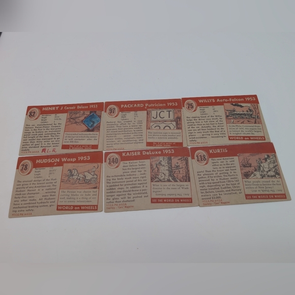1954 Topps Card Set American Set Packard Kurtis Hudson Kaiser Henry J Willys - Picture 2 of 2